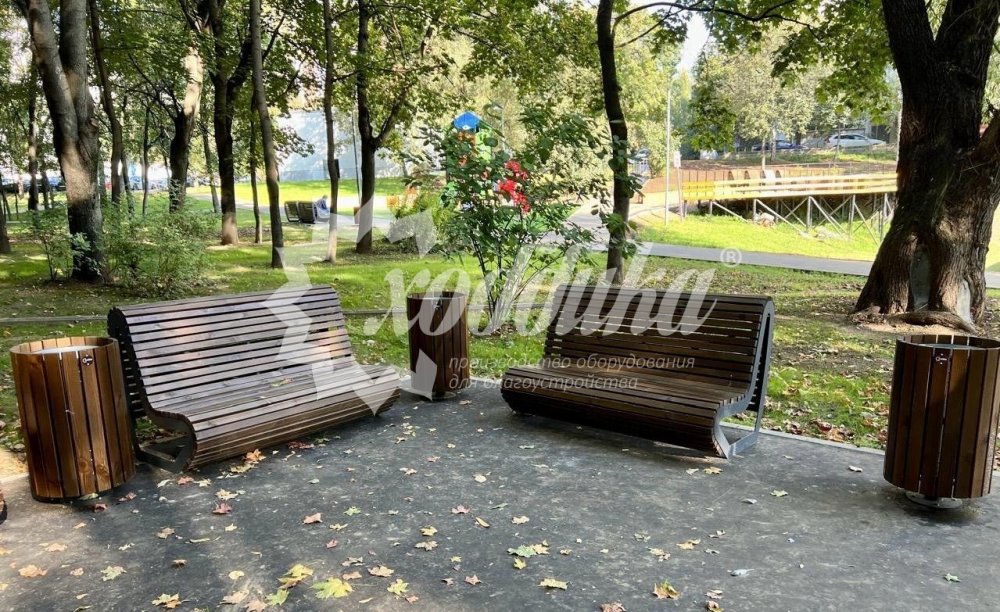 Скамейка стальная «Парабола» - 24