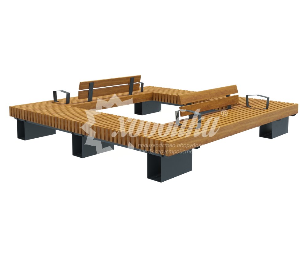 Скамейка стальная вокруг дерева или столба «Лондон» - 3