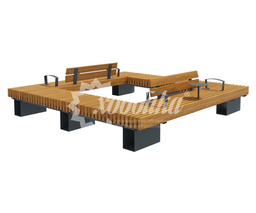 Скамейка стальная вокруг дерева или столба «Лондон» - 6